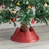 Gardenised Plastic Christmas Tree Stand With Screw Fastener, Red QI004154.RD